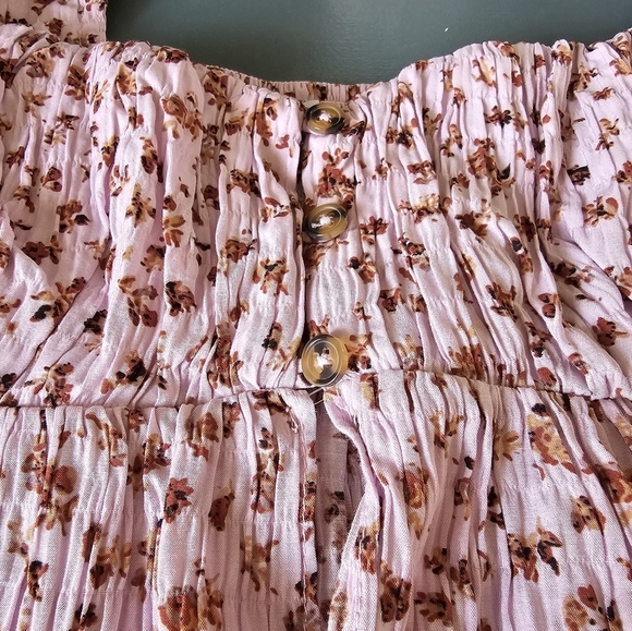 Urban Outfitters Bright Orange Floral Puff Sleeve Crop Top - Picture 3 of 10